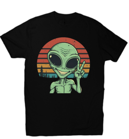 Picture of Alien T-shirt, Alien Peace Sign, Alien T-shirt